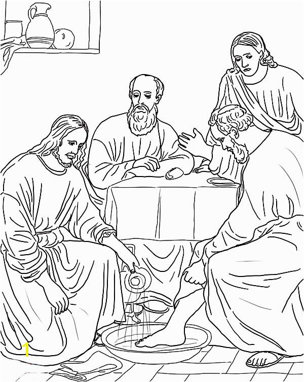 Disciples Jesus Washing the Disciples Feet Coloring Page Jesus Washing The Disciples Feet Coloring