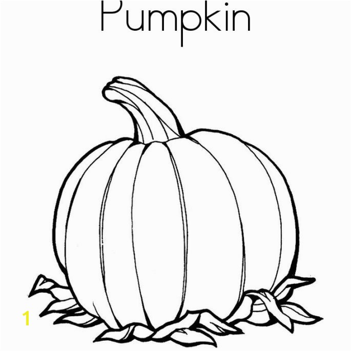 A pumpkin coloring page with leaves