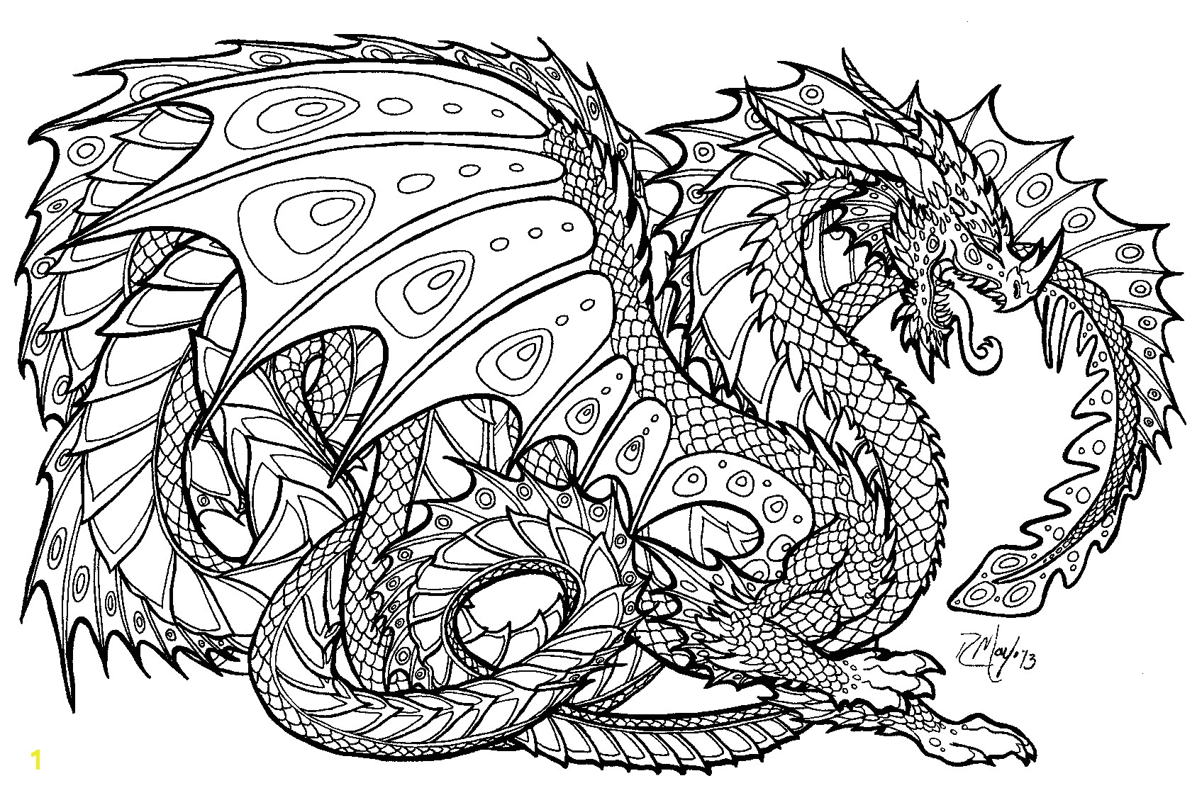 Coloring Pages Of Real Dragons Realistic Dragon Coloring Pages for Adults