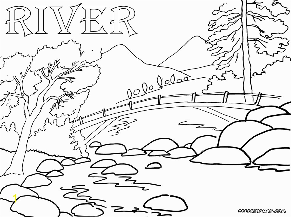 river and bridge coloring sheet