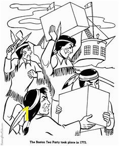 Boston Tea Party history coloring page This American history timeline for kids helps teach the