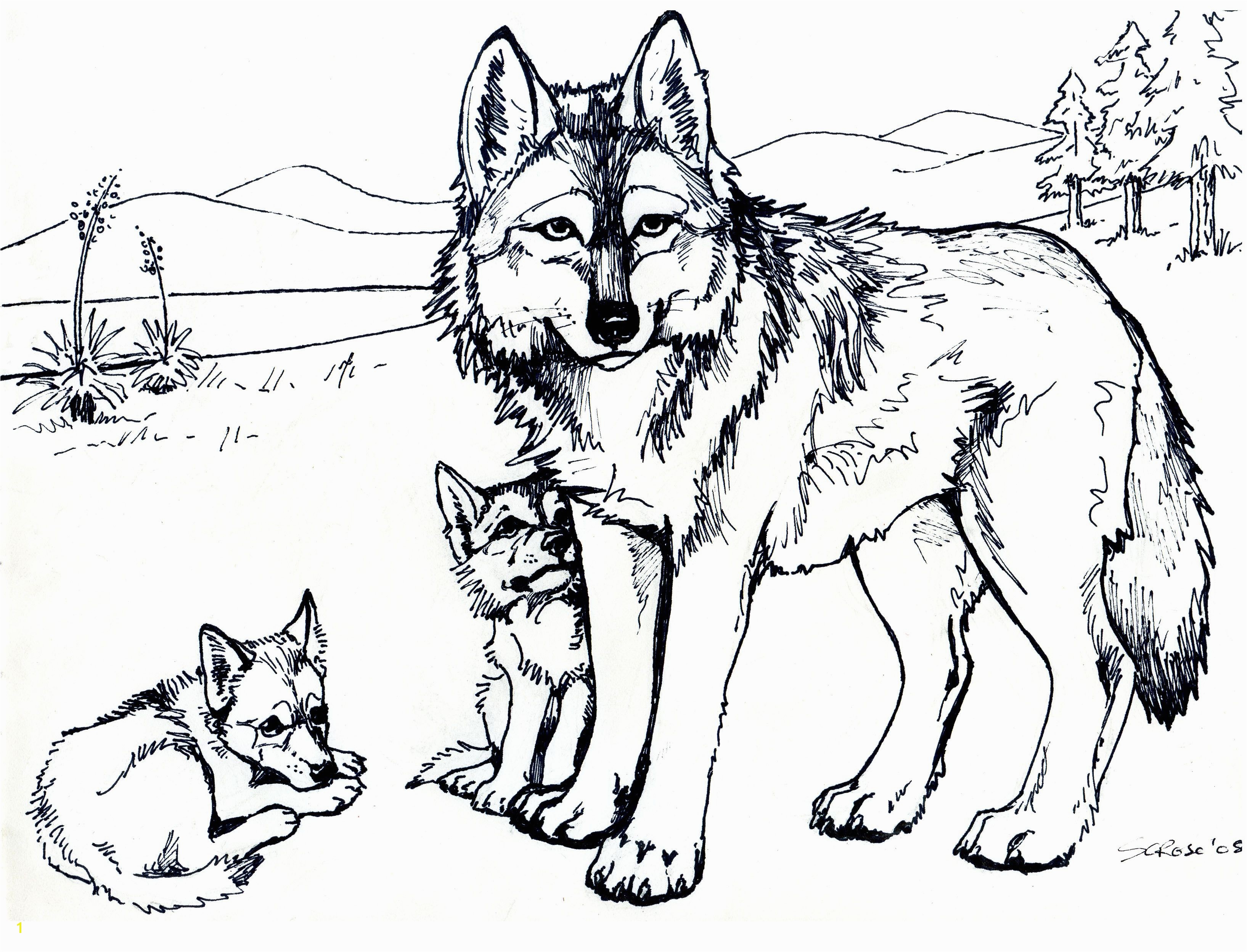 Printable Free Wolf Coloring Pages For Adults