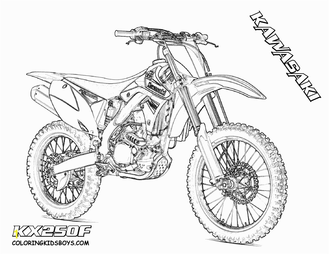 Dirt Bike Outline Dirt Bike Coloring Dirtbikes Free Motosports