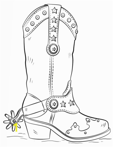 Cowboy Boots Coloring Pages to Print Cowboy Boot Coloring Page