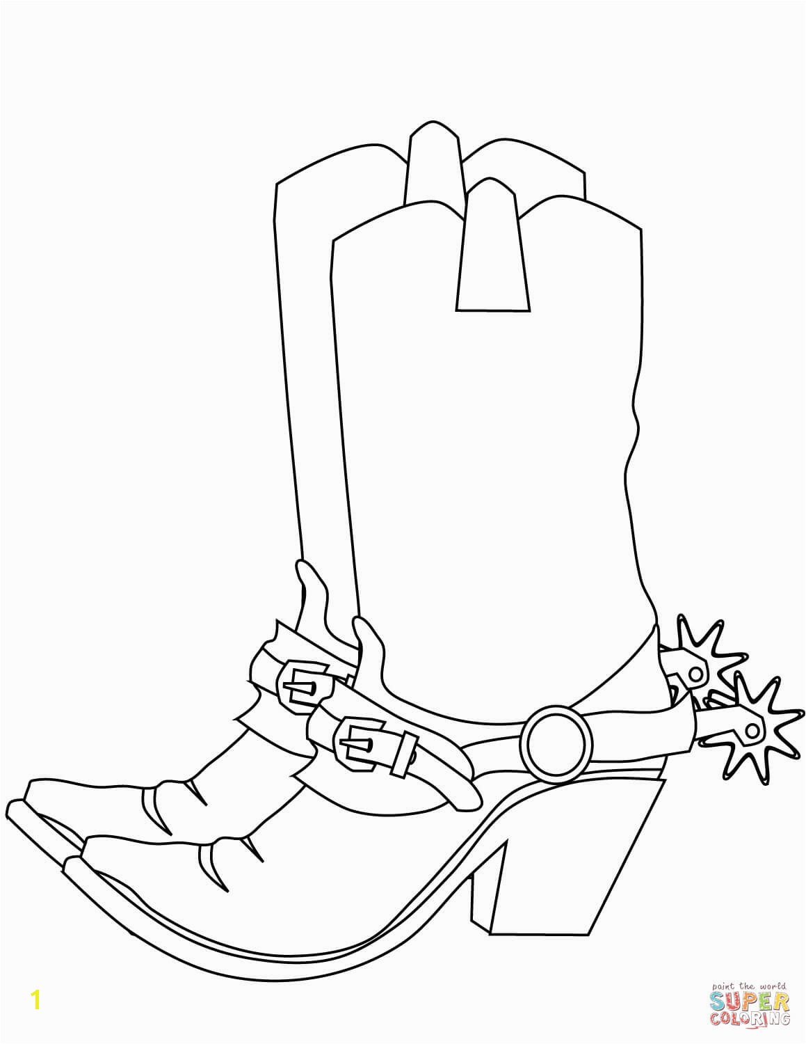 Cowboy Boots Coloring Pages to Print Cowboy Boots Coloring Page