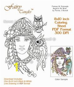 Cyble Sam & Dean Fairy Tangles Printable Coloring Pages