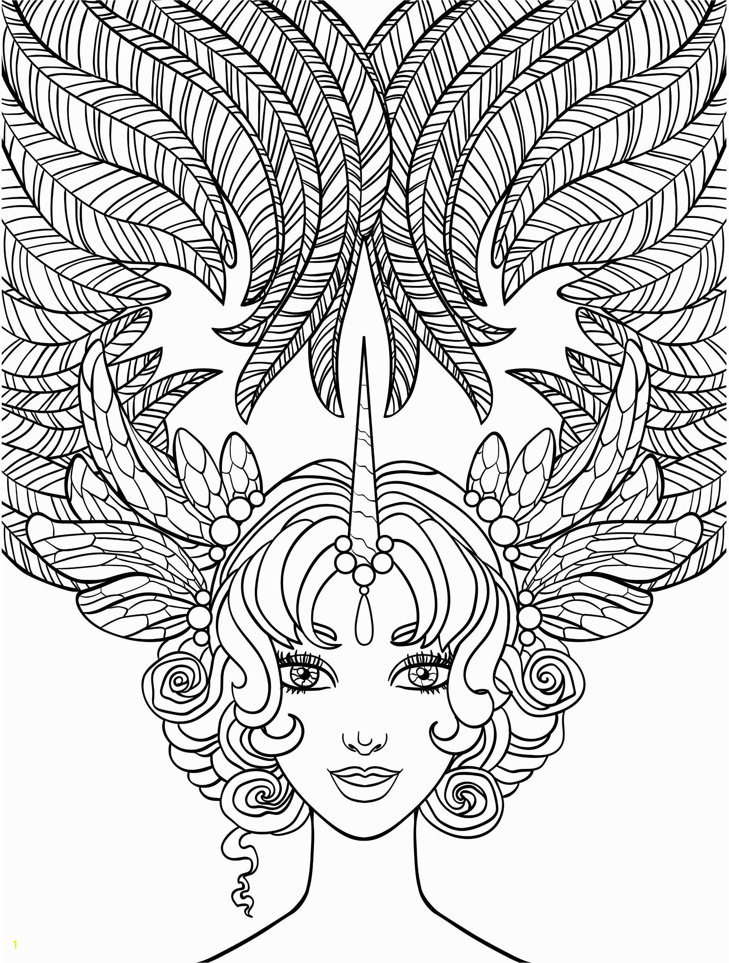 10 Crazy Hair Adult Coloring Pages