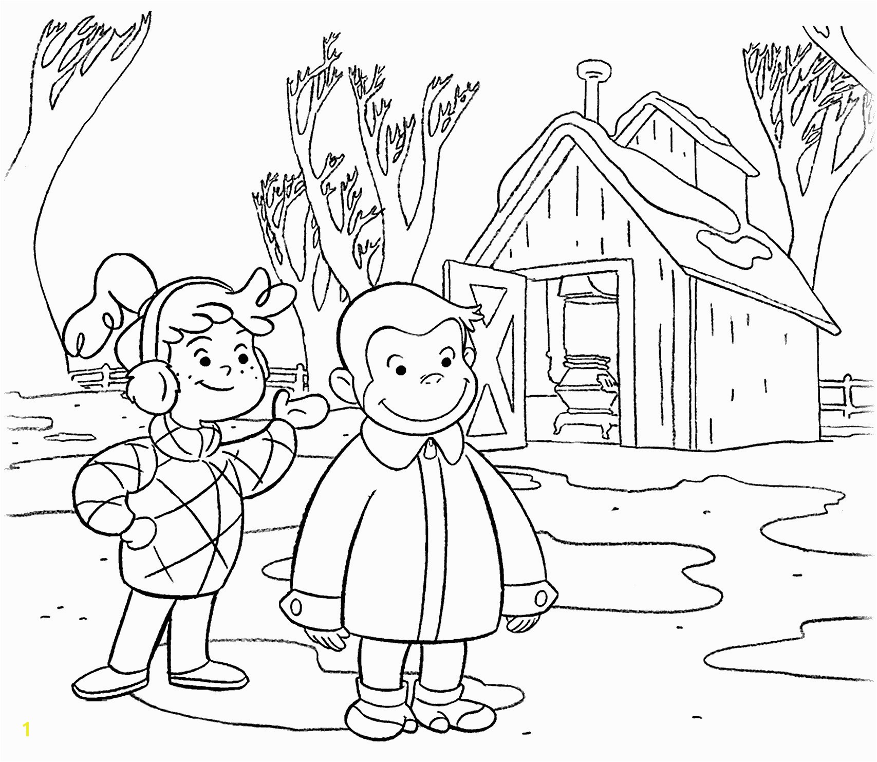 Curious George Halloween Coloring Pages