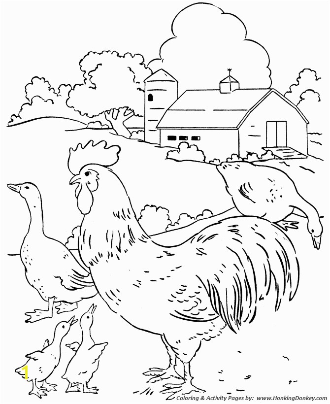 Farm scenes coloring page