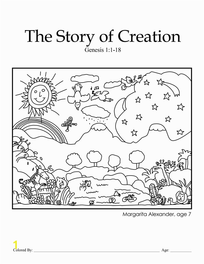 creation coloring pages for preschoolers