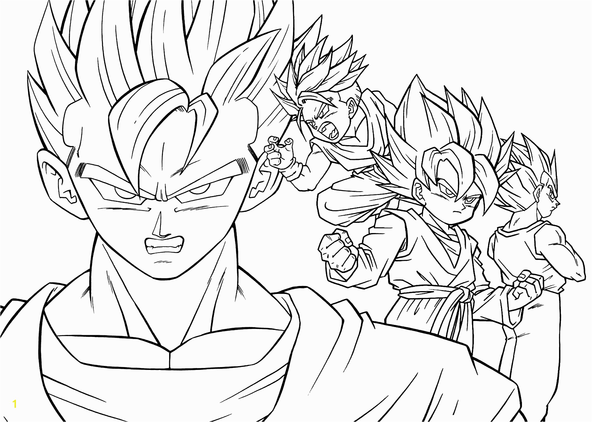 Dragon Ball Z Coloring Pages Ve a And Goku Printable Dbz coloring pages for adults