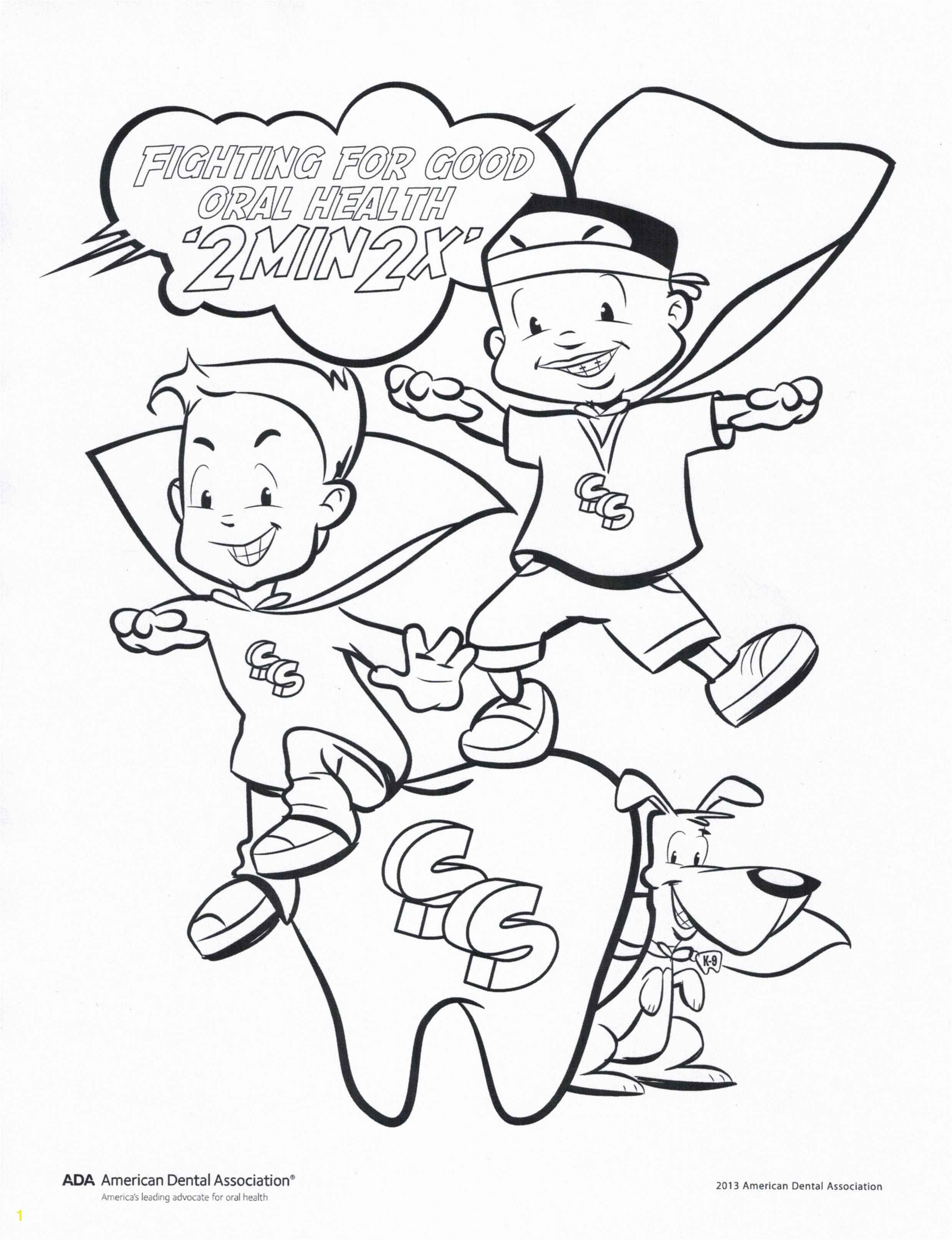 Fight For Good Oral Health Coloring Page