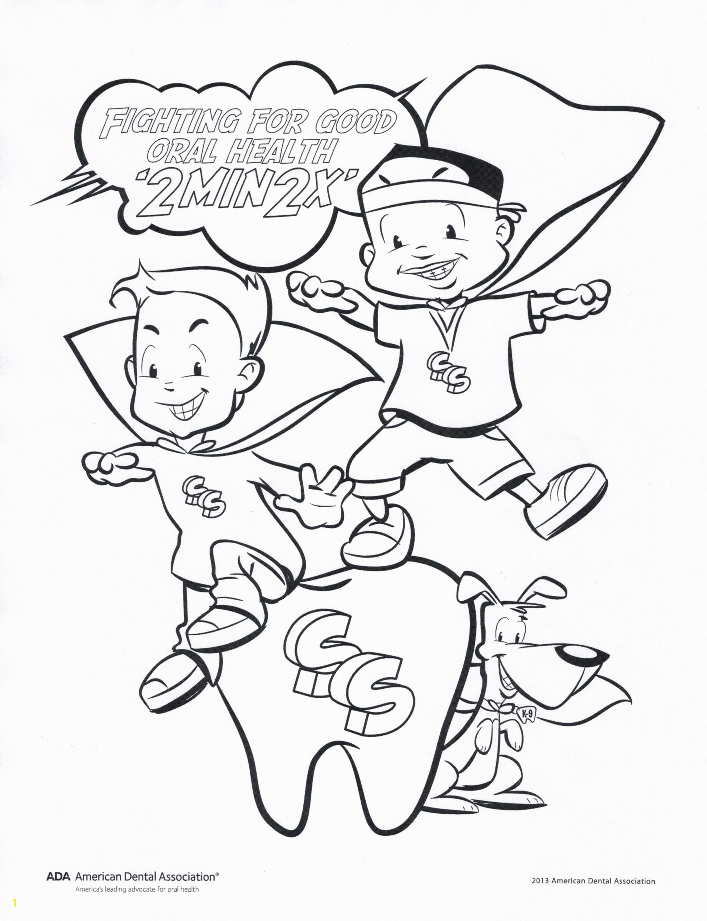 Dental Coloring Pages for Preschool Fight for Good oral Health Coloring Page