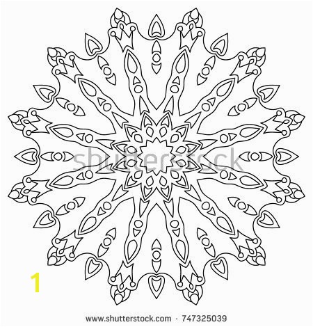 Detailed Snowflake Coloring Pages Delicate Snowflake Adult Coloring Book Page Stock Vector