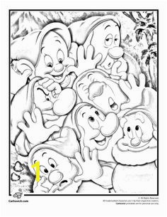 Seven Dwarfs Coloring Page