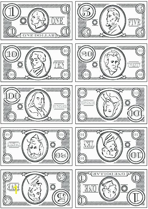 Play Money Coloring Sheets Pages Printable Game For