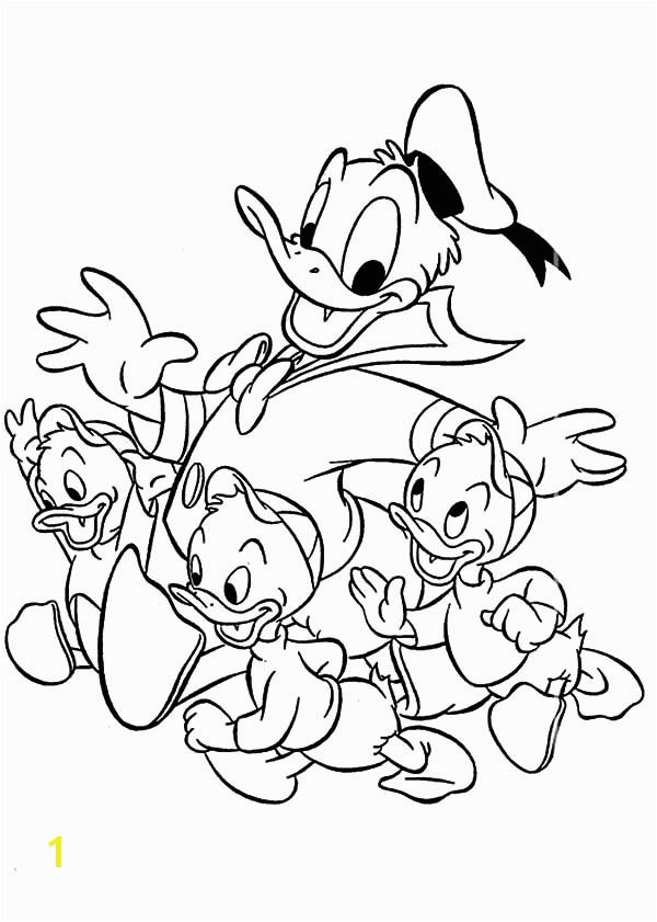 Donald Duck Coloring Pages to Print for Free Duck Tales Donald Duck and Nephews In Duck Tales Coloring Pages Duck