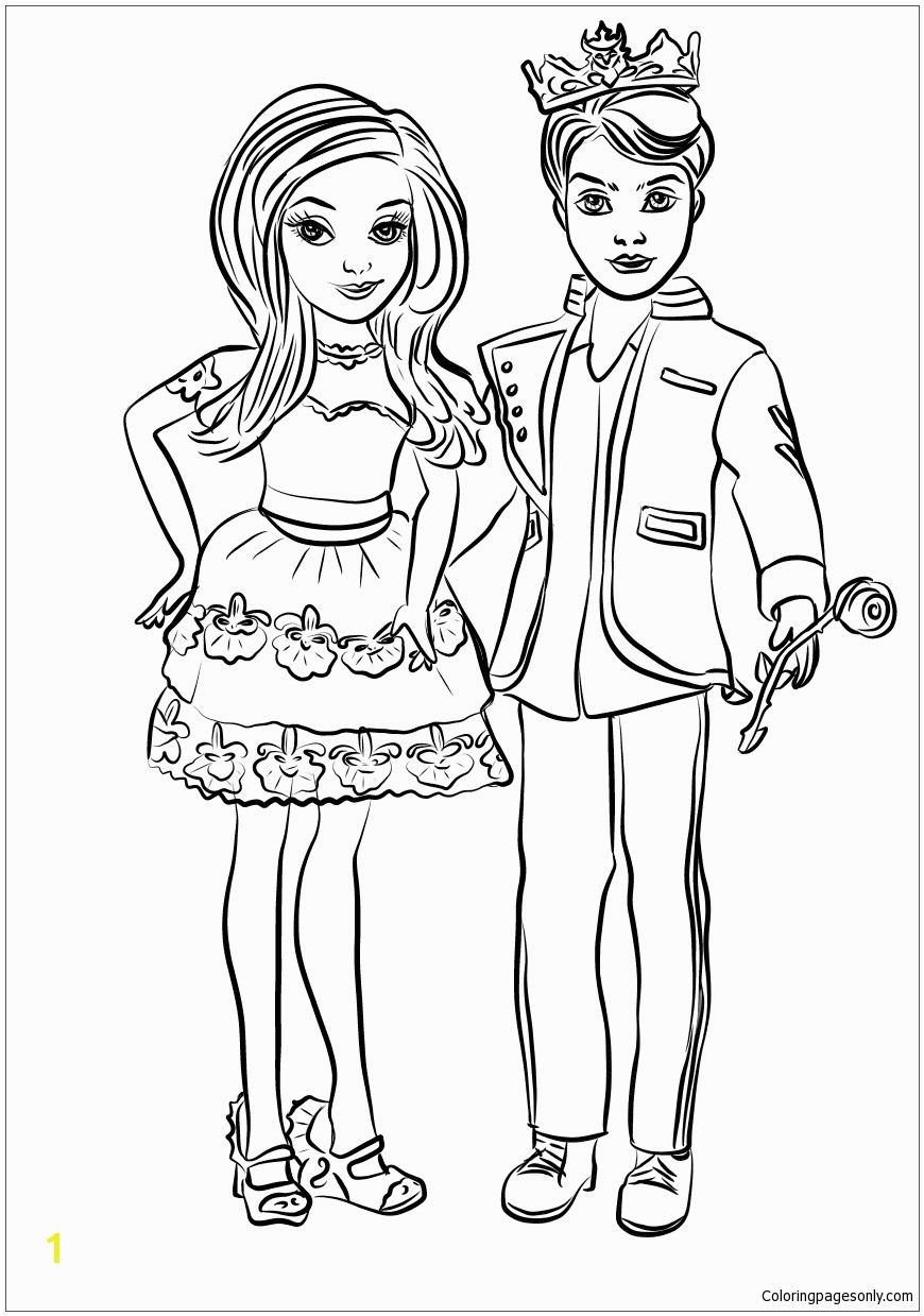 Dove Cameron Coloring Pages Ben and Mal Coloring Page Descendants Coloring Pages