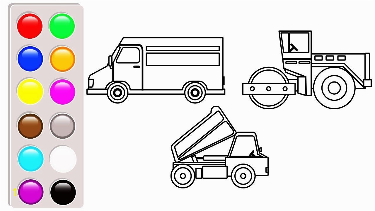 Dump Truck Coloring Book Pages Dump Truck Road Roller and Delivery Truck Coloring Pages Vehicles