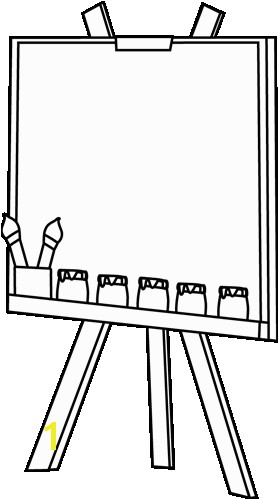 Easel Coloring Page Black and White Easel Clip Art Black and White Easel Image