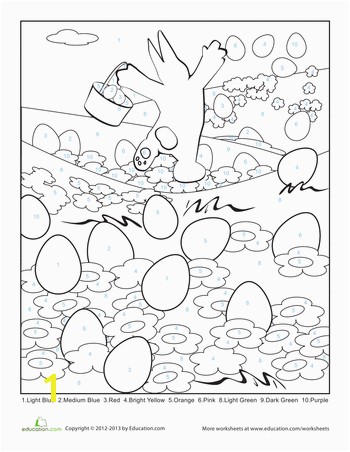 FREE Worksheets Easter Color By Number Page