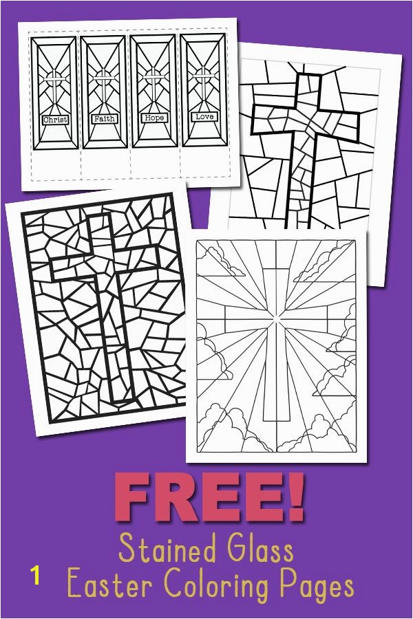 Easter Stained Glass Coloring Pages Free Stained Glass Coloring Pages and Bookmarks for Easter