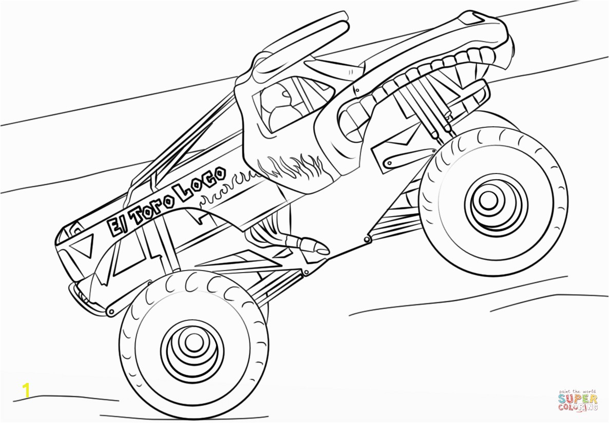El Toro Loco Monster Truck Coloring Page Free Printable Pages In