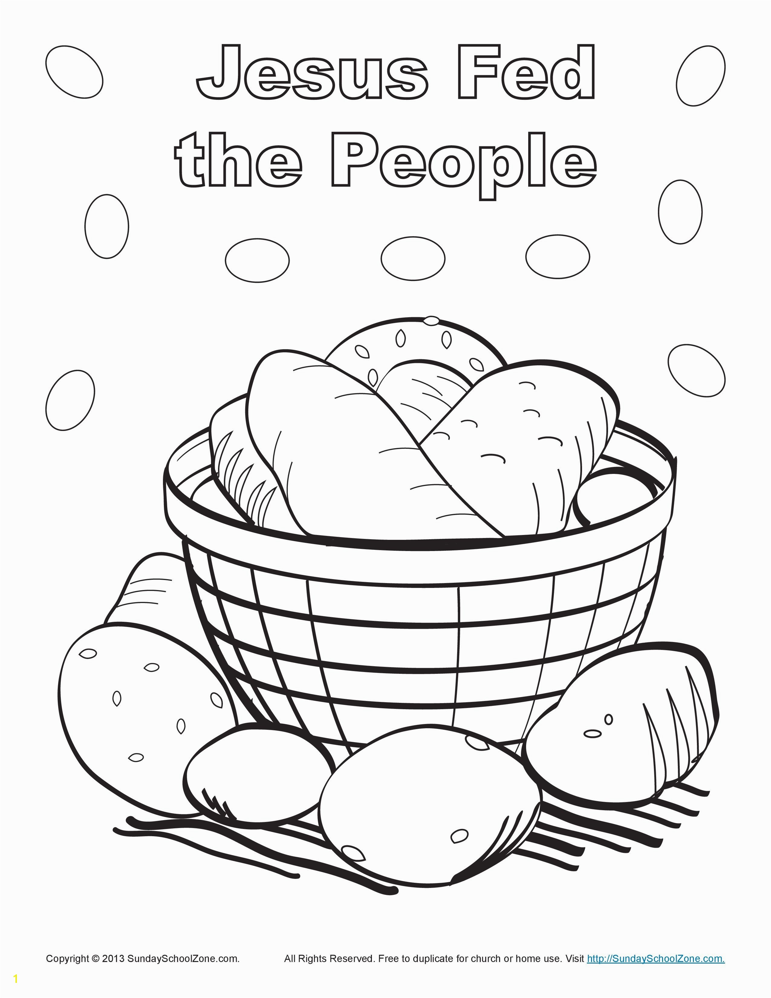 Jesus Fed the People Bible Coloring Page