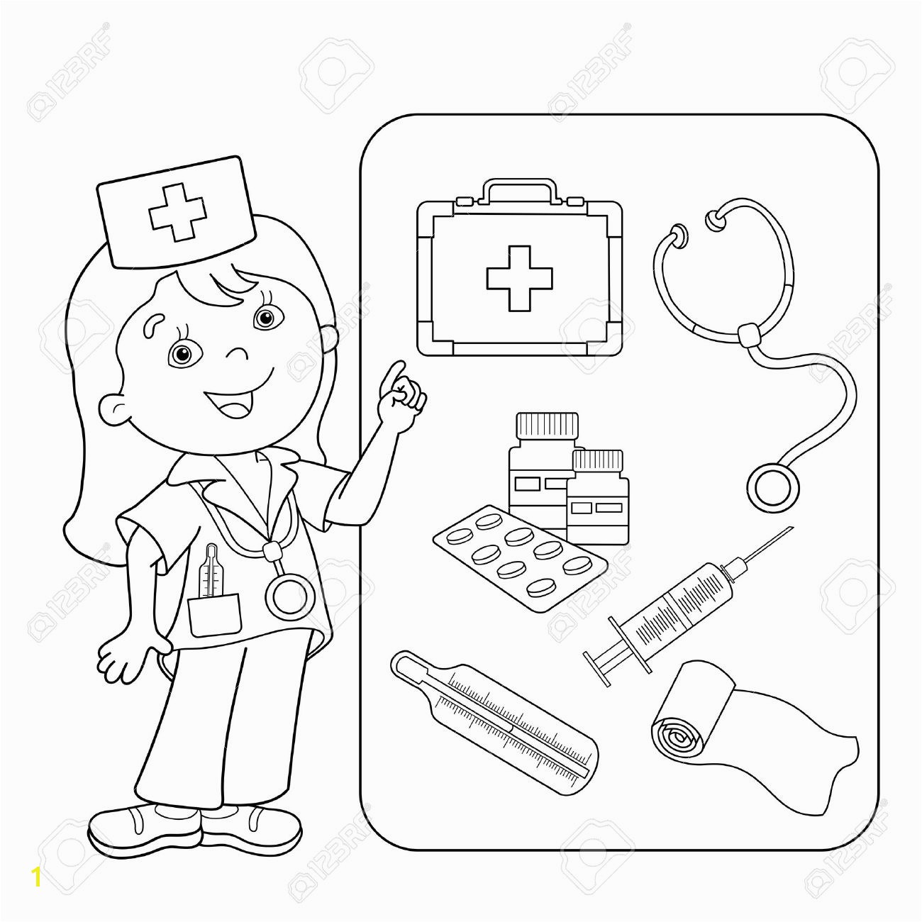 First Aid Kit Coloring Pages Free Unique First Aid Coloring Sheet Collection