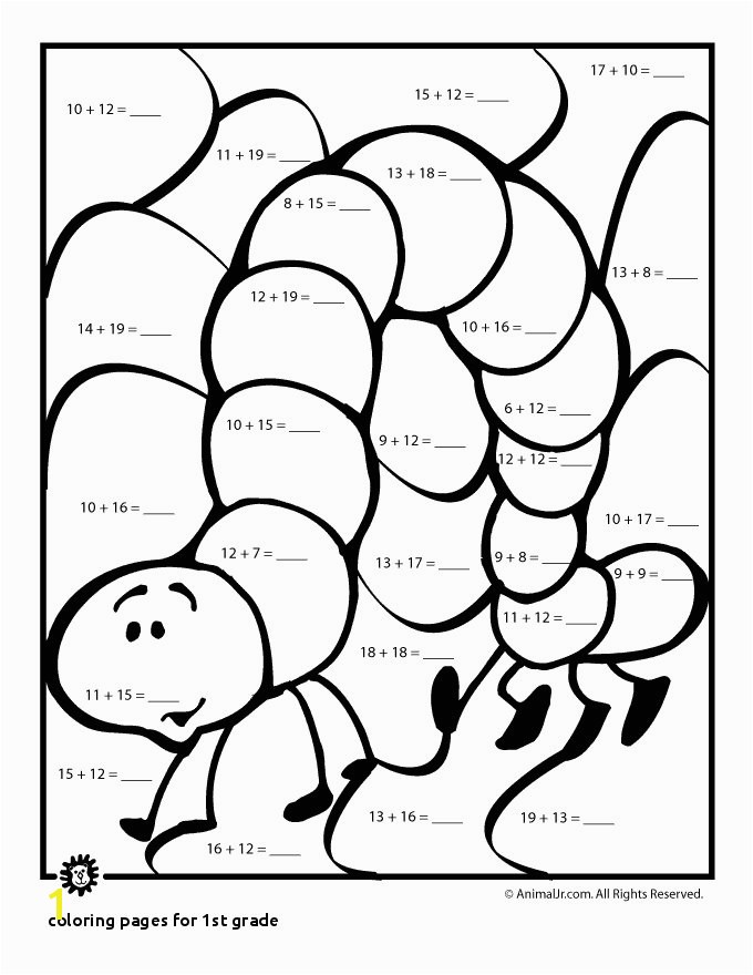 First Grade Coloring Pages Coloring Pages for 1st Grade Free Fun Math Worksheets for Second