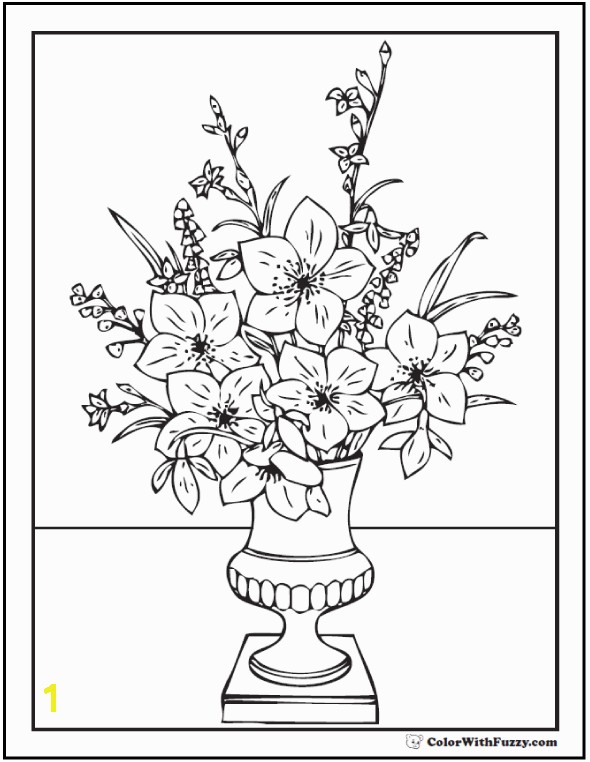 Elegant Greek Bouquet Flower Vase Coloring Page