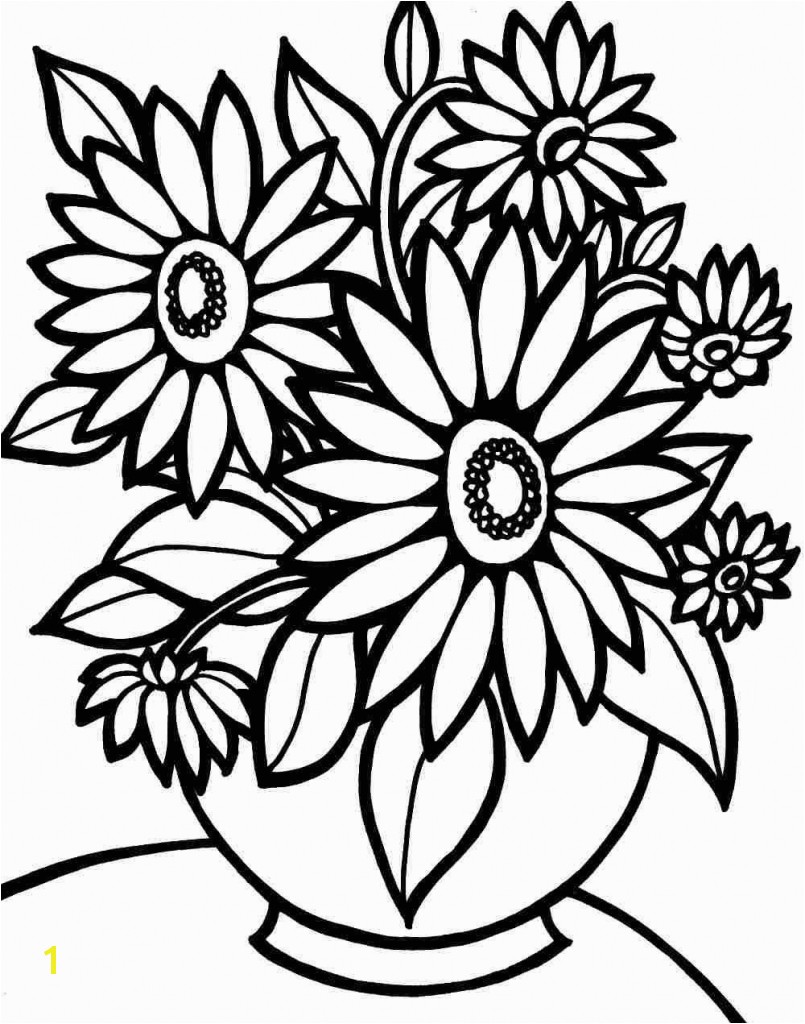 Colouring Pages Bouquet Flowers Printable Free For Kids Girls Regarding Flower Coloring Pages To Print