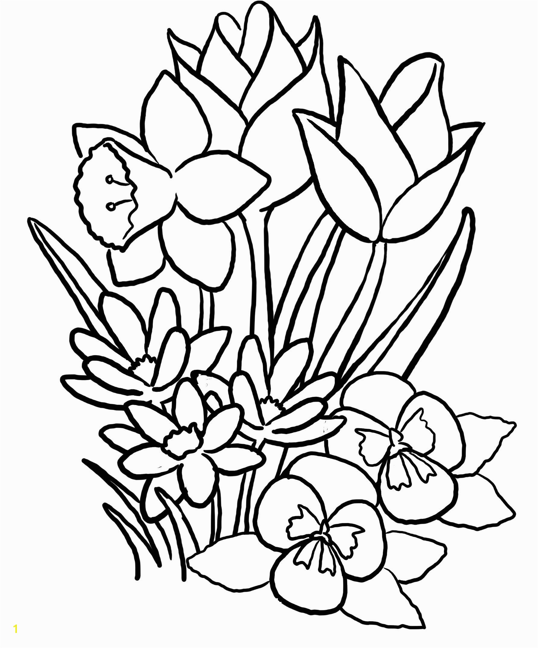 Flowers Coloring Pages Printable Coloring Flower New Coloring Flower Fresh Free Printable