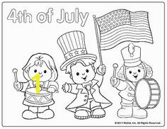 4th of July coloring page parade