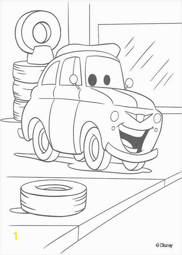 Cars car in the garage Coloring page DISNEY coloring pages Cars coloring