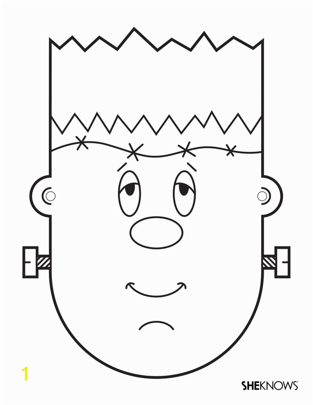 Frankenstein Mask Free Printable Coloring Pages