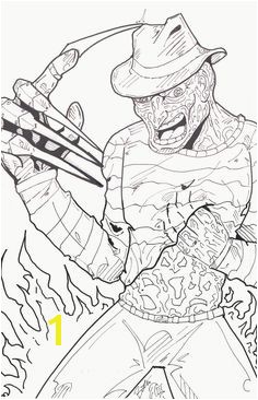Freddy Krueger Coloring Pages Printable Freddy Krueger Coloring Page Adult Coloring Horror