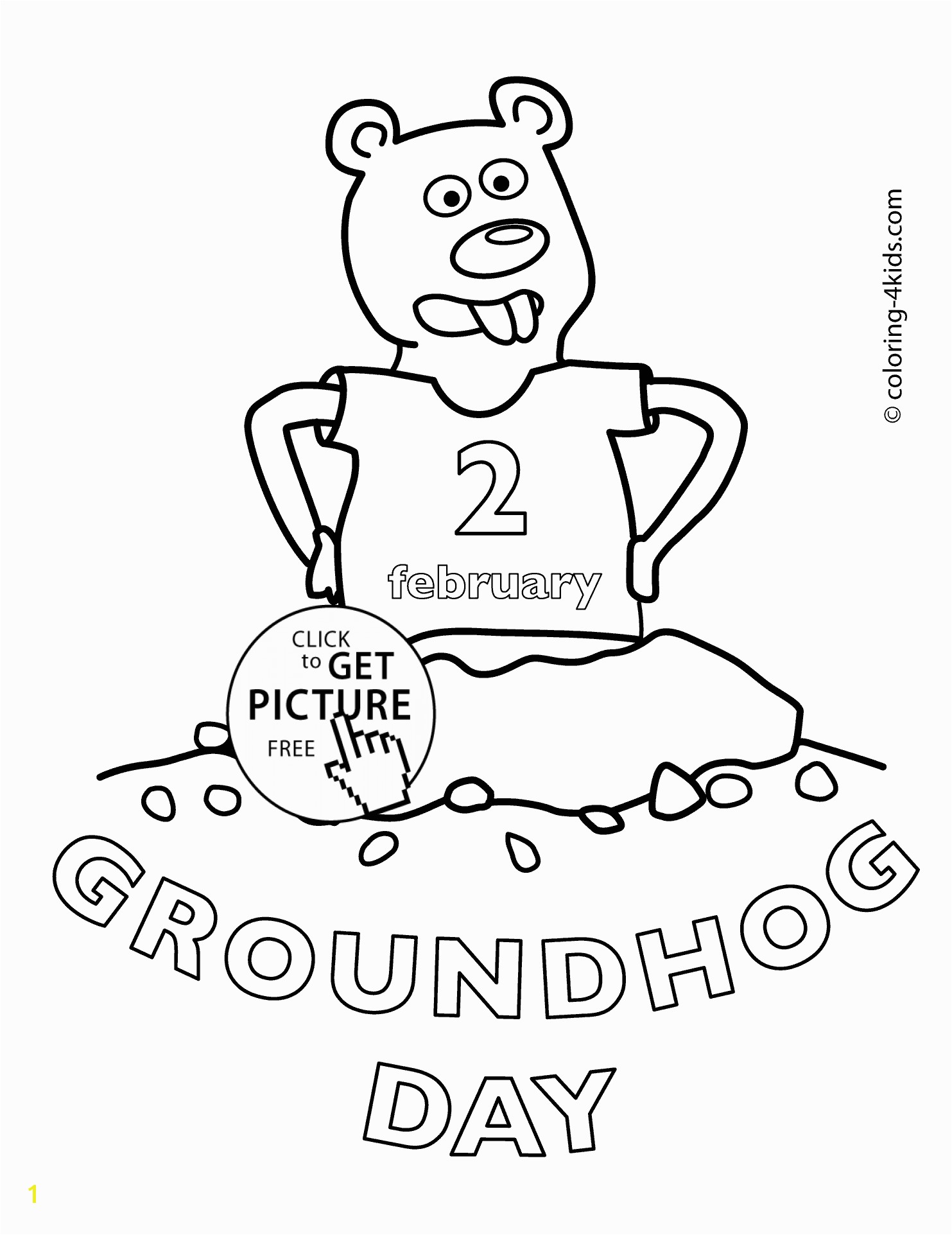Free Coloring Pages for Groundhog Day Happy Groundhog Day Coloring Pages for Kids 2 February Printable