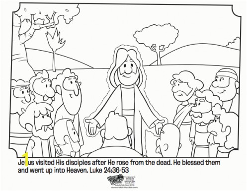 Jesus and His Disciples Free Easter Coloring Page Great coloring page for kids from the book of Luke