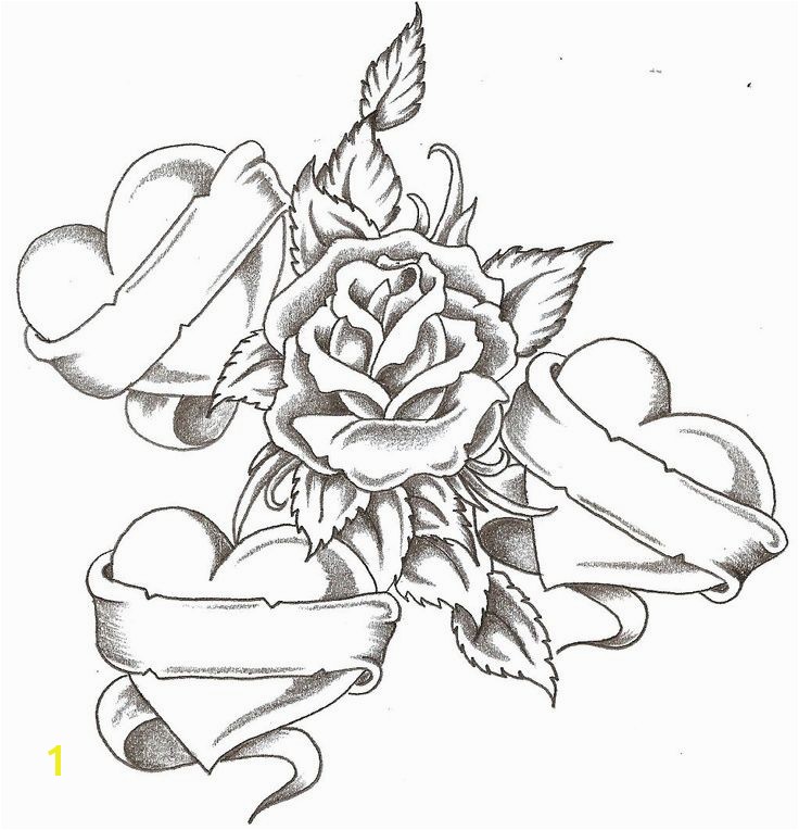 Cool Heart Coloring Sheets Free heart & rose coloring