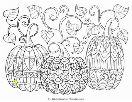 Primary Games Fall Coloring Pages Three pumpkins with vines