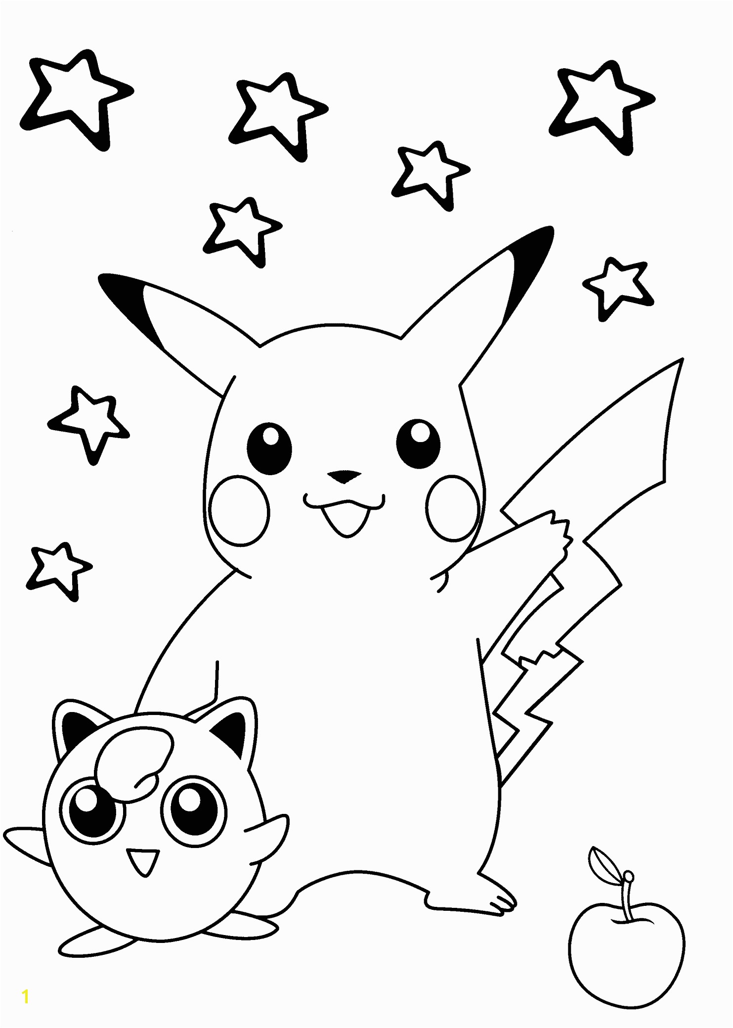Smiling Pokemon coloring pages for kids printable free