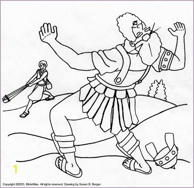 David And Goliath Coloring Pages Print Version David