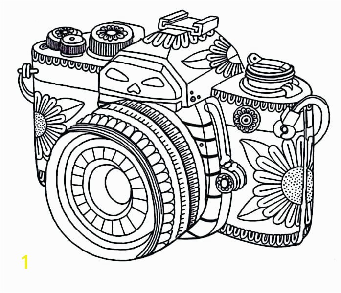 Free Printable Coloring Pages for Adults Pdf Free Printable Coloring Pages Adults Floral Camera Coloring Page at