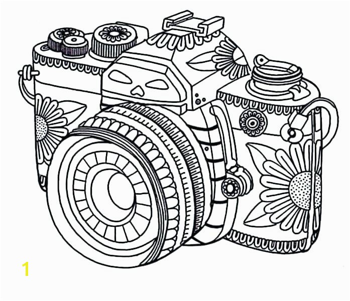 Free Printable Coloring Pages for Adults Pdf Free Printable Coloring Pages Adults Floral Camera Coloring Page at