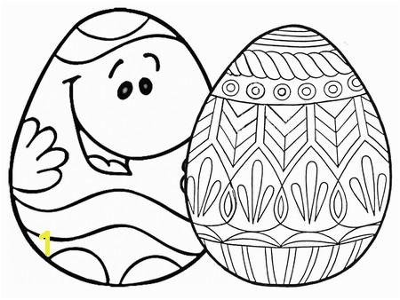 Easter Egg Coloring Pages at Coloring Two Easter eggs one with a face