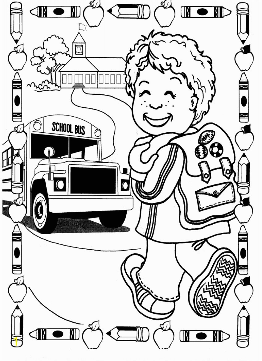 First Day School Coloring Pages Free Printable Page Beautiful 850 X 1170