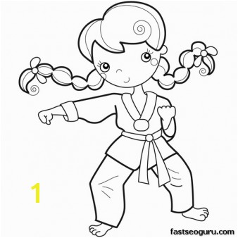 Printable girl training karate coloring pages Printable Coloring Pages For Kids
