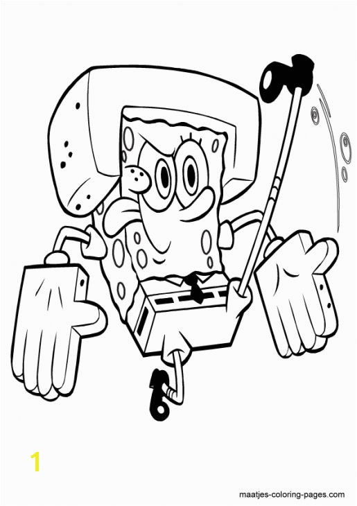 Spongebob Squarepants Doing Karate Coloring Page Free Printable