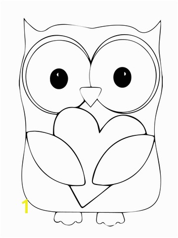 Valentine Day Owl Hugging a Heart coloring page